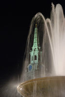 Frame by fountain